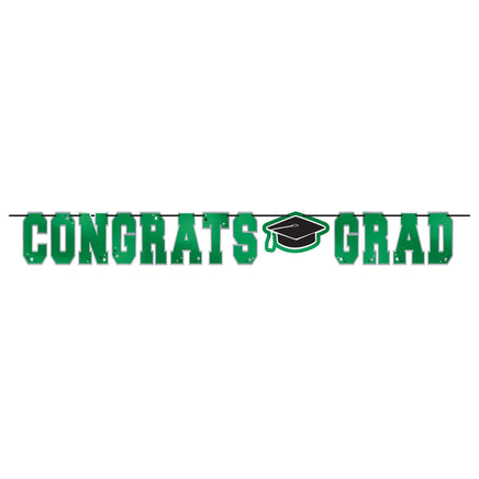 School Spirit Large Foil Letter Banner - Green