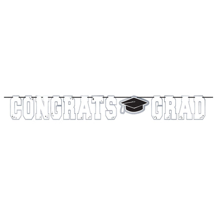 School Spirit Large Foil Letter Banner - White