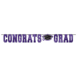 School Spirit Large Foil Letter Banner - Purple