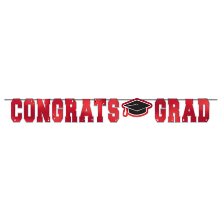 School Spirit Large Foil Letter Banner - Red