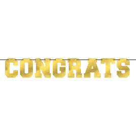 Congrats Gold Foil Letter Banner