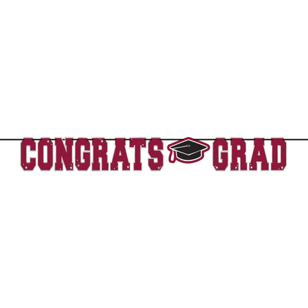 Grad Large Foil Letter Banner - Maroon