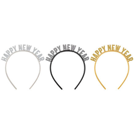 Happy New Year Glitter Plastic Headband 1 ct.