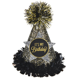 Cone Hat Black Silver Gold