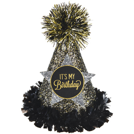 Cone Hat Black Silver Gold