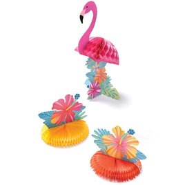 Summer Dreams Flamingo Honeycomb Centerpiece 3 ct.