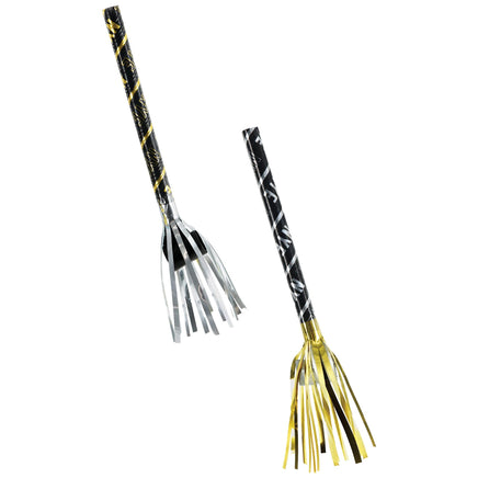 Black, Silver, Gold Metallic Fringed Blowouts  8 ct.