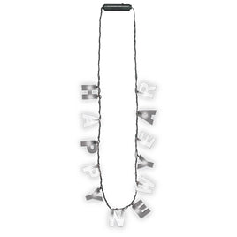 Happy New Year Light Up Necklace - Black, Silver, Gold  1 ct.