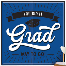 School Spirit Plastic Backdrop - Blue