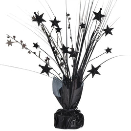 12" Black Spray Centerpiece with Stars