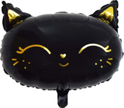 15" Black Kitty Cat Shaped Foil Balloons