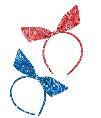 Bandana Print Bow Headband