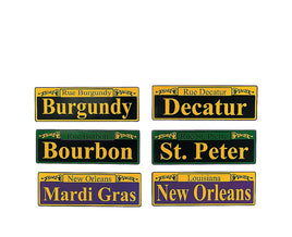 Cardboard Mardi Gras Street Sign Cutouts