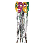 Foil Mardi Gras Mask with Fringe Curtain