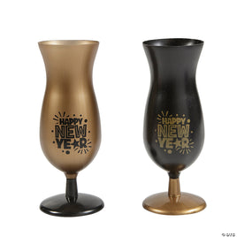 Happy New Year Hurricane Plastic Cup Assorted