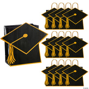 Medium Black Gift Bags with Graduation Cap