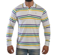 Mardi Gras White Infinity Adult Long Sleeve Shirt