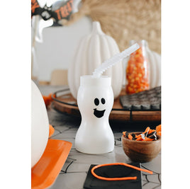 Molded Ghost Cups w/Straw