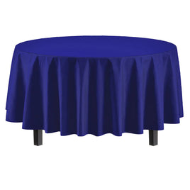 84" Plastic Round Navy Table Cover  1 ct.