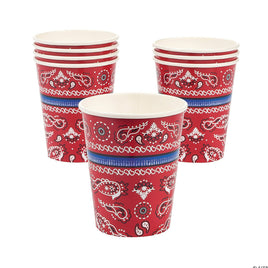 9oz. Red Bandana Cups 8 ct.