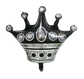 25" BLACK CROWN SHAPE FOIL BALLOON