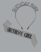 Birthday Girl Rhinestone Headband w/ Matching Sash