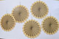 Hanging Hot Stamped Paper Fan Decorations 5 pcs.