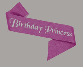 Hot Pink Birthday Princess Sash