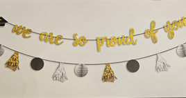 2pc. We Are So Proud Of You Glitter Banner 7ft & 5 ft.