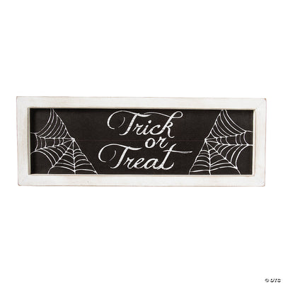 Trick or Treat Spider Web Halloween Decoration Sign