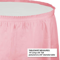 CLASSIC PINK 14'x29" PLASTIC TABLE SKIRT 1CT. 