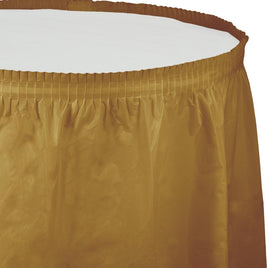 GLITTERING GOLD  14'x29" PLASTIC TABLE SKIRT 1CT. 