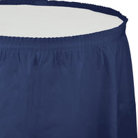 NAVY 14'x29" PLASTIC TABLE SKIRT 1 CT. 