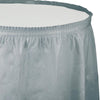 SHIMMERING SILVER 14'x29" PLASTIC TABLE SKIRT 1 CT. 