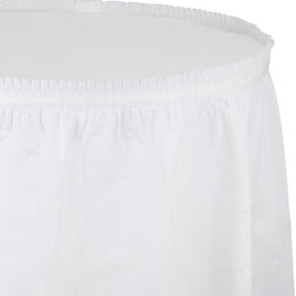 White 14'x29" PLASTIC TABLE SKIRT 1 CT.