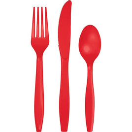 Classic Red Assorted Cutlery 24 ct.