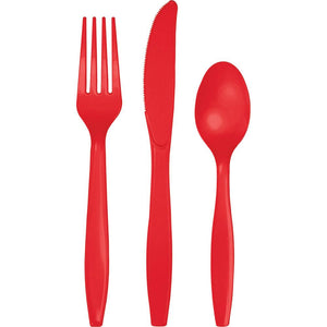 Classic Red Assorted Cutlery 24 ct. 