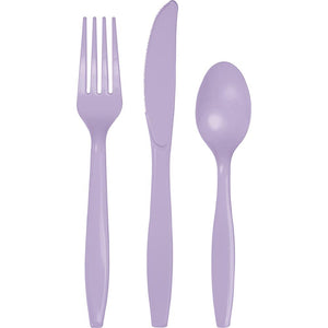 LUSCIOUS LAVENDER ASSORTED CUTLERY 24 CT. 