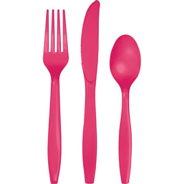 Hot Pink Assorted Cutlery 24 ct.