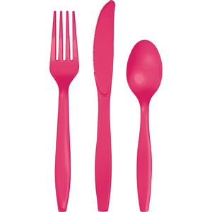 Hot Pink Assorted Cutlery 24 ct. 