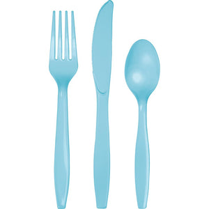 PASTEL BLUE ASSORTED CUTLERY 24 CT. 