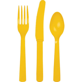 School Bus Yellow Assorted Cutlery 24 ct.