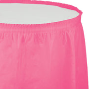 CANDY PINK 14'x29" PLASTIC TABLE SKIRT 1CT. 