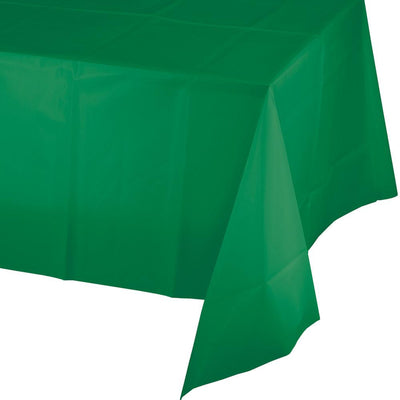 Emerald Green Plastic Tablecover 54 in. X 108 in.   1 ct. 