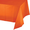 Sunkissed Orange Plastic Tablecover 54 in. X 108 in. 1 ct 