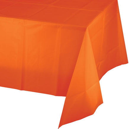 Sunkissed Orange Plastic Tablecover 54 in. X 108 in. 1 ct