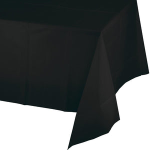 Black Plastic Tablecover 54 in. X 108 in. 1 ct. 