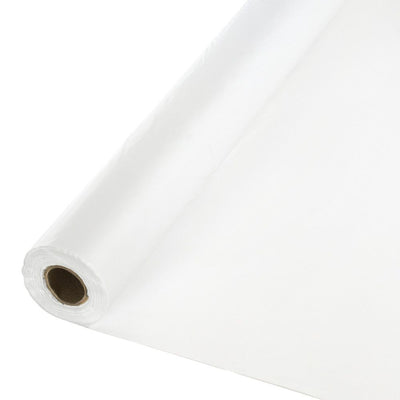 White Banquet Plastic Table Roll 100 ft.