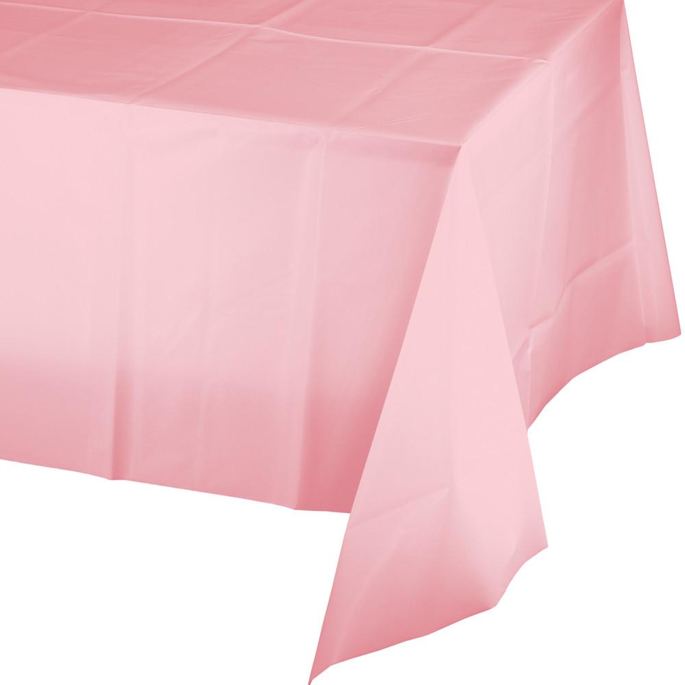 Classic Pink Plastic Tablecover 54 in. X 108 in. 1 ct 