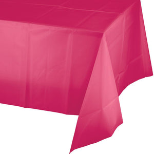 Hot Pink Plastic Tablecover 54 in. X 108 in. 1 ct 